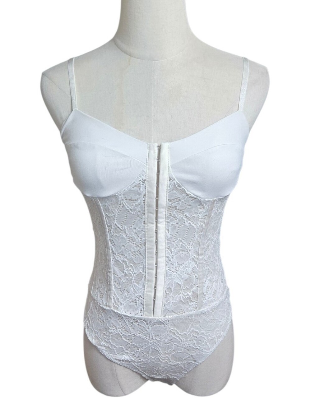 Free People Intimately Free White Lace Bustier Corset Bodysuit NWT